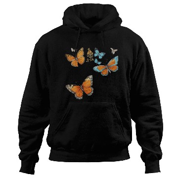 Discover Floral Harmony: Blooms and Butterflies" Hoodies