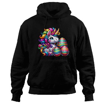 Discover Easter Unicorn & Colorful Eggs Hoodies