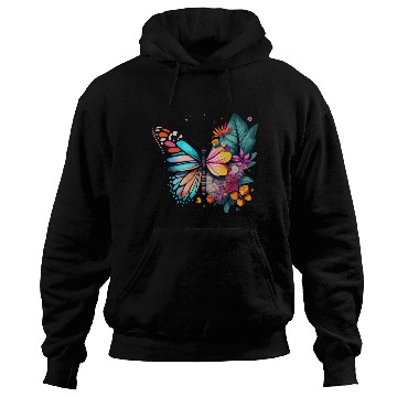Discover Metamorphora Butterfly Nature Flowers Branches Hoodies