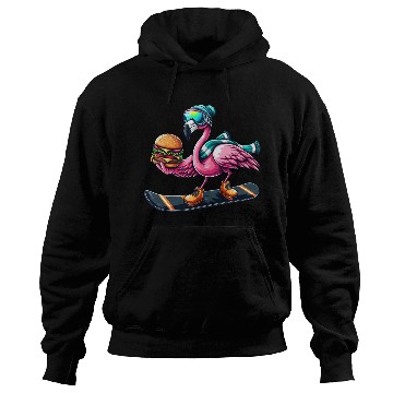 Discover Flamingo Snowboard Burger Fun Hoodies