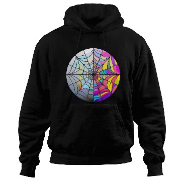 Discover colorful spider web stained glass Hoodies