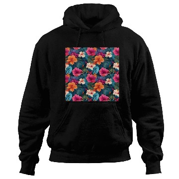 Discover Exotic Hibiscus Botanical Pattern Hoodies