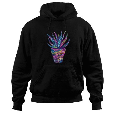 Discover Psychedelic Aloe Vera Succulent Plant Garden Hoodies