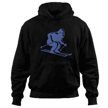 Discover Monkey Gorilla Chimpanzee Ski Silhouette Design Hoodies