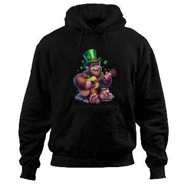 Discover St Patrick's Day Bigfoot playing on guitar Hoodies
