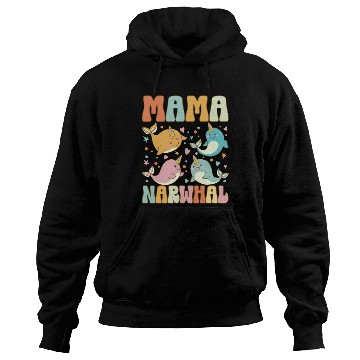 Discover Groovy Narwhal Mom Narwhal Lover Hoodies