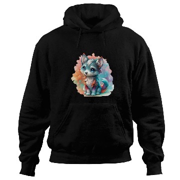 Discover Cute Chibi Grey Wolf For Wolf Lovers Hoodies
