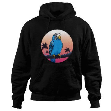 Discover Synthwave Blue Budgie 2 Hoodies