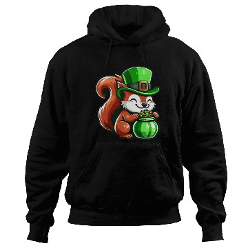 Discover St. Patrick's Day Cute Squirrel Comic Design Hoodies