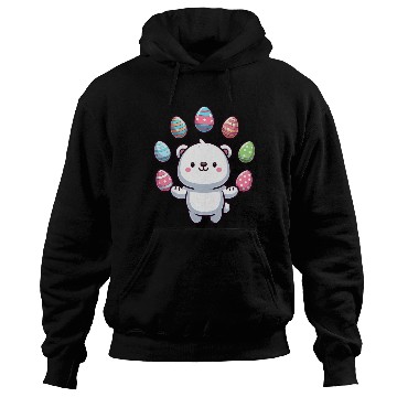 Discover Cartoon Polar Bear Easter Egg Design Hoodies