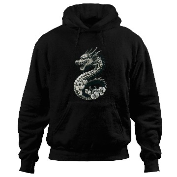 Discover Moonlit Serenity of the Silver Dragon Hoodies
