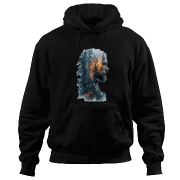 Discover Nature Silhouette Forest Man Fire Hoodies