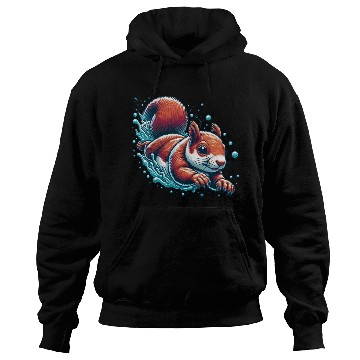 Discover Swimming Squirrel Animal Lover Cool Design Hoodies