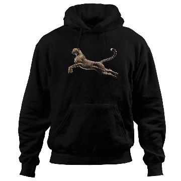 Discover Realistic Cheetah in Mid-Leap Hoodies