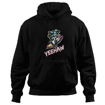 Discover Space Cowboy Riding a Rocket with Yeehaw Slogan Hoodies