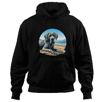 Discover Great Dane On The Beach Drawing Hoodies