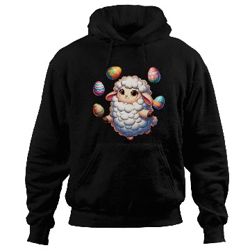 Discover Colorful Easter Egg Juggling Lamb Cartoon Hoodies
