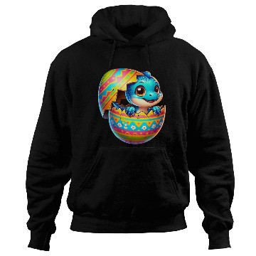 Discover Easter Egg Dino T-Rex Hatching Colorful Cartoon Hoodies