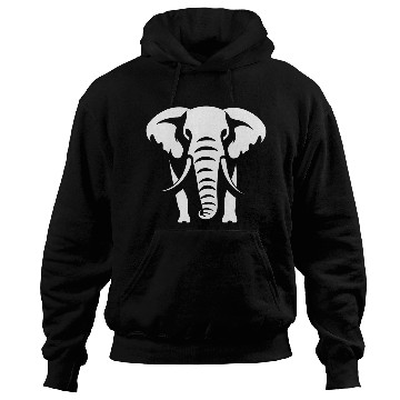 Discover Elephant Silhouette White Logo Hoodies