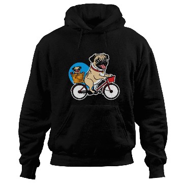 Discover Comical Pug: Effortful Bike Ride Hoodies