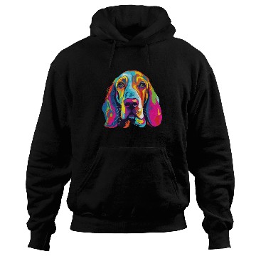 Discover Watercolor Colorful Basset Hound Hoodies