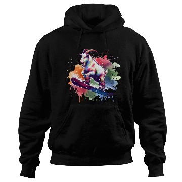 Discover Goat Snowboarder Winter Freestyle Design Hoodies