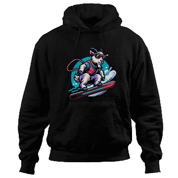 Discover Goat Snowboarder Winter Adventure Design Hoodies