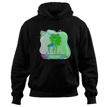 Discover Cute Cartoon Deer Dance At Forest Tree Hoodies