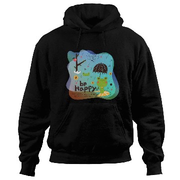 Discover Be Happy Don't Worry Frog Waiting For Rain Raining Hoodies