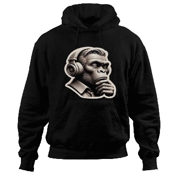 Discover Monkey Thinker Music Lover, Man Face Hoodies