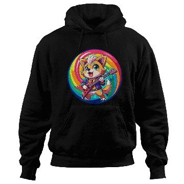Discover Electro Pup Jam: Rainbow Riff Hoodies