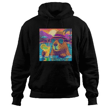 Discover Capybara on vacation sipping on Lemonade Hoodies