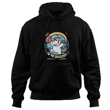 Discover Funny YoYo Unicorn Rainbow Skill Hoodies