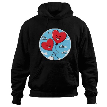 Discover Smiling red heart balloons Hoodies