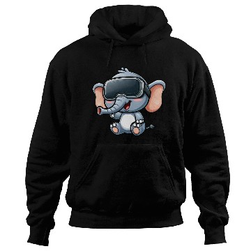 Discover Elephant VR virtual reality gamer cute cartoon Hoodies