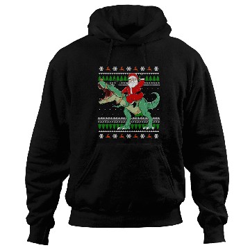 Discover Santa Riding Dinosaur Reindeer Hoodies