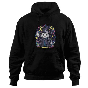 Discover Charming Wizard Cat Casting Magic Hoodies