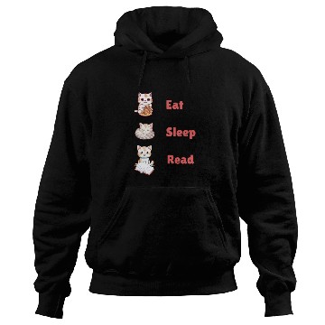 Discover Eat Sleep Read for cute cat lovers Hoodies