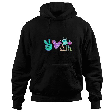 Discover Peace Love Lab Tech Medical Laboratory Professiona Hoodies