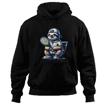 Discover Sloth Tennis Player Cool Court Design Hoodies