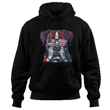 Discover Boxer dog. American memorial day Hoodies