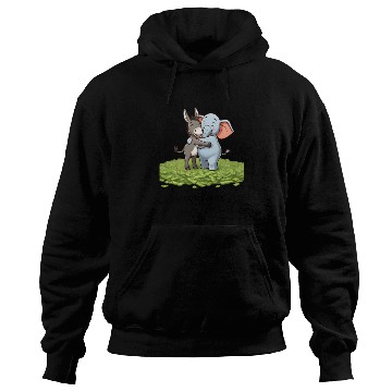 Discover Funny Republican Party Elephant Democratic Donkey Hoodies