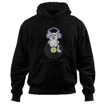Discover Nostalgic kitten who loves vinyl records Hoodies