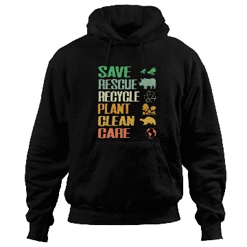 Discover Save Planet Rescue Animals Recycle Plastic Earth Hoodies