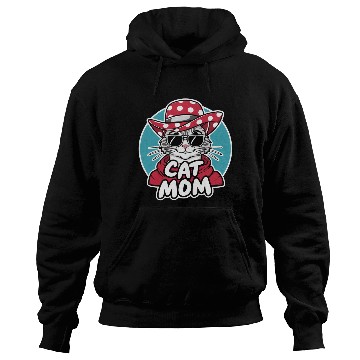 Discover Cat Mom Funny cat with sunglasses, hat and clothes Hoodies