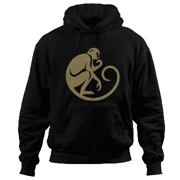 Discover Monkey Chimpanzee Silhouette Minimalist Hoodies