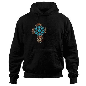 Discover Turquoise Cross Western Aztec Art Hoodies