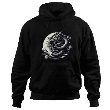 Discover Mystical Dragon Silhouette Hoodies