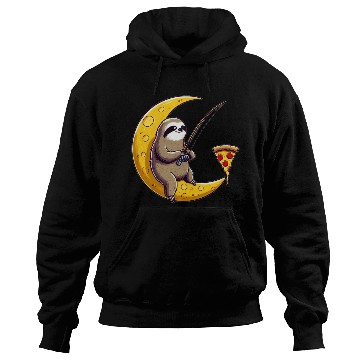 Discover Sloth fisherman moon pizza space Hoodies