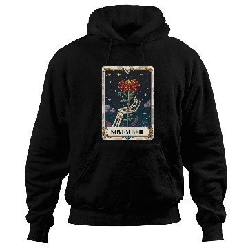 Discover November Gothic Tarot Card - Chrysanthemum Flower Hoodies
